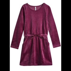 Velour Sweater Dress, Girls.